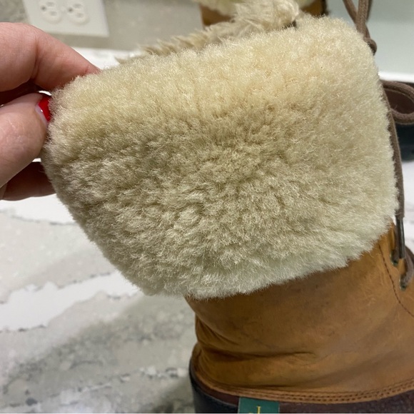 Ralph Lauren Quinta fur midi boot winter waterproof rubber duck leather boot 9